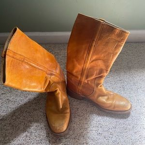 Vintage, used Frye cowboy boots made in USA
